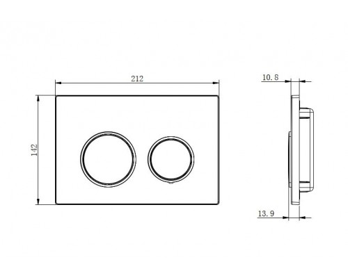 TDI-0000002 (007B) Панель смыва Small Хром глянец (клавиши круглые) для INS-0000018 с верхней кнопкой смыва TDI-0000002
