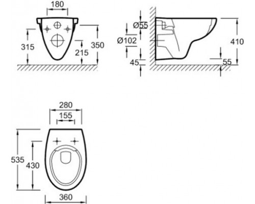 Patio EDV102-00 подвесной унитаз без обода EDV102-00