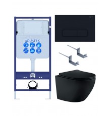 SET AQUATEK ЕВРОПА MB-017 4в1 (рама AQUATEK Standard INS-0000012+KKI-0000002+KDI-0000017+унитаз ЕВРОПА AQ1901-MB с тонким сиденьем soft-close) SET AQUATEK ЕВРОПА MB-017 4в1