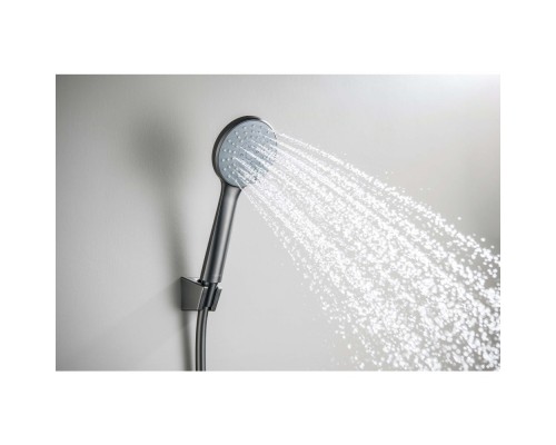 AQ2032BGM БЕТТА душевой набор 100 3 jet, оружейная сталь (шлиф. черный хром) AQ2032BGM