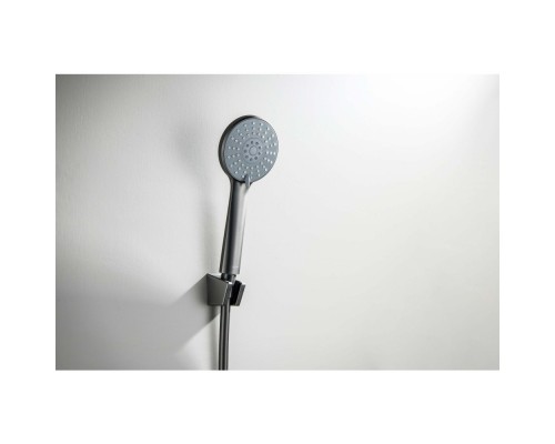 AQ2032BGM БЕТТА душевой набор 100 3 jet, оружейная сталь (шлиф. черный хром) AQ2032BGM