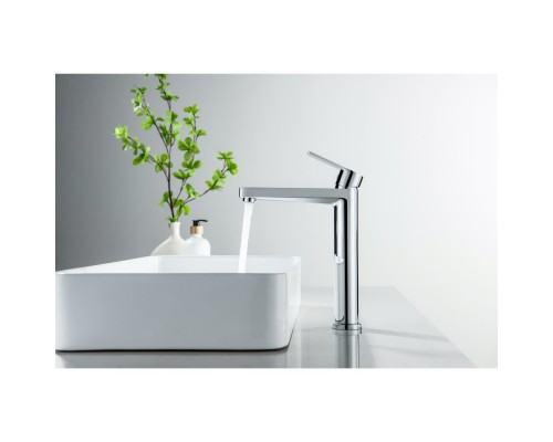 AQ1704CR ЛУГАНО смеситель для раковины высокий 217, без донного клапана AQ1704CR