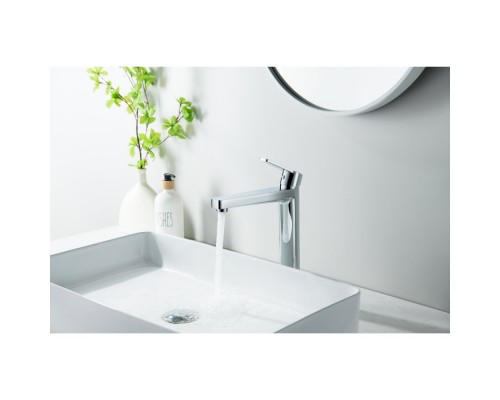 AQ1704CR ЛУГАНО смеситель для раковины высокий 217, без донного клапана AQ1704CR