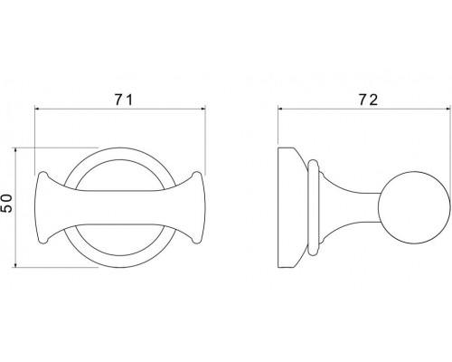 AQ4502PG КЛАССИК крючок двойной, полир. золото AQ4502PG