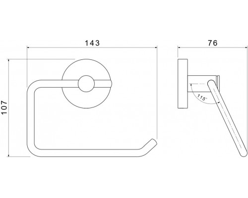 AQ4118MB ЕВРОПА бумагодержатель квадратный, матовый черный AQ4118MB