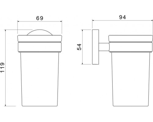 AQ4104MB ЕВРОПА стакан с держателем, матовый черный AQ4104MB