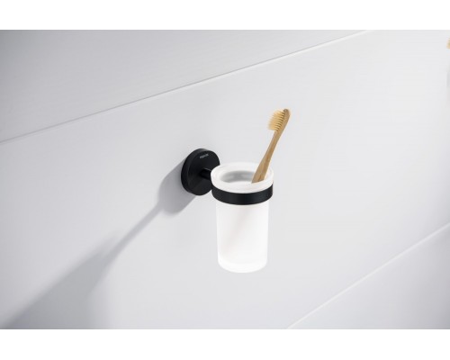 AQ4104MB ЕВРОПА стакан с держателем, матовый черный AQ4104MB