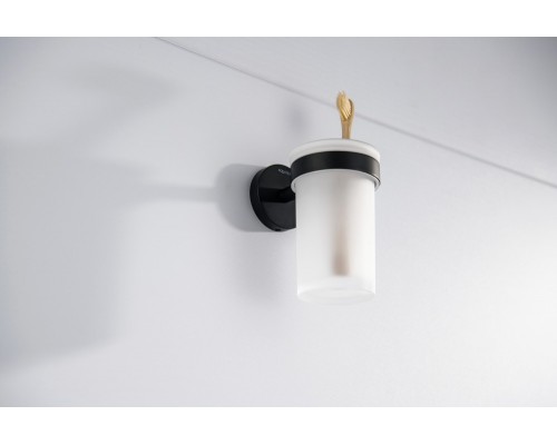 AQ4104MB ЕВРОПА стакан с держателем, матовый черный AQ4104MB