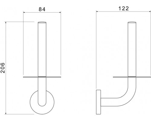 AQ4207MB ОБЕРОН бумагодержатель для запасного рулона, матовый черный AQ4207MB