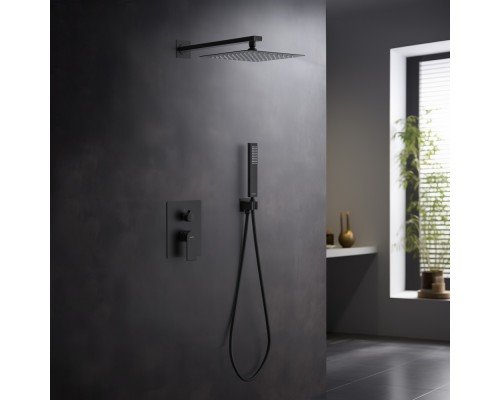 AQ1472MB ЛИРА Set 3 в 1 душевой комплект, матовый черный AQ1472MB