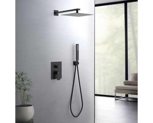 AQ1472MB ЛИРА Set 3 в 1 душевой комплект, матовый черный AQ1472MB