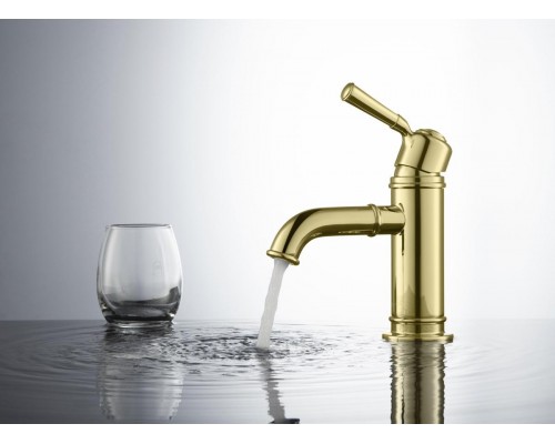 AQ1510PG КЛАССИК смеситель для раковины 72, без донного клапана, полир. золото AQ1510PG