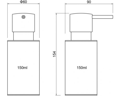 AQ4229MB ОБЕРОН дозатор настольный, матовый черный AQ4229MB