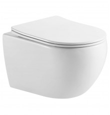 AQ1190T-00 ЕВРОПА Унитаз подвесной TORNADO безободковый 531360344мм, тонкое сиденье с механизмом плавного закрывания, крепеж AQ1190T-00