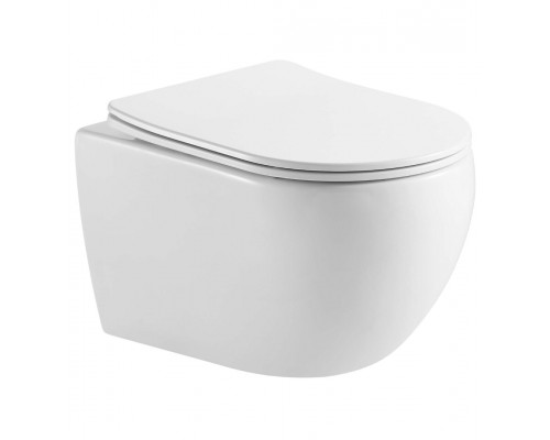 AQ1190T-00 ЕВРОПА Унитаз подвесной TORNADO безободковый 531360344мм, тонкое сиденье с механизмом плавного закрывания, крепеж AQ1190T-00