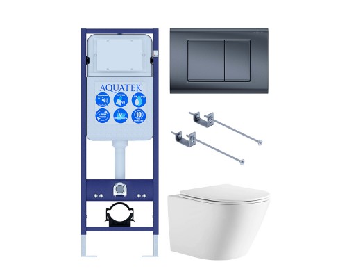 SET AQUATEK ЛИБЕРТИ-033 KKI-1 (рама AQUATEK INS-0000017+крепёж KKI-0000001+клавиша KDI-0000033+унитаз ЛИБЕРТИ AQ1999T-00 с тонким сиденьем sc) SET AQUATEK ЛИБЕРТИ-033 KKI-1