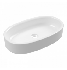 Раковина, Alice, Idilla, шгв 600-350-130, отверстия для смесителя-отсутствуют, цвет-белый глянцевый