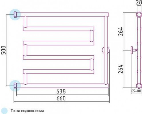 Сунержа High-Tech Полотенцесушитель водяной 65x50h, цвет: без покрытия 00-0052-5065 Сунержа High-Tech Полотенцесушитель водяной 65x50h, цвет: без покрытия 00-0052-5065