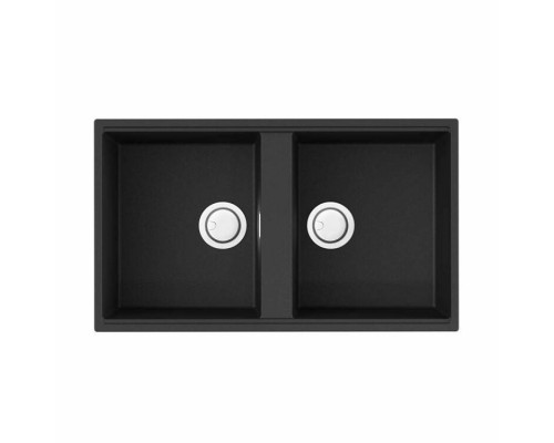 Мойка, OMOIKIRI, Kitagawa, шгв 836-488-200, отверстия для смесителя-2 промаркированных, чаши-2, цвет-графит