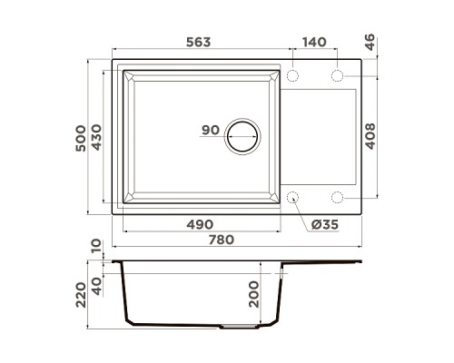 Omoikiri Sakaime 78-LB-CH Кухонная мойка Tetogranit 78x50 см, цвет: шампань 4993905 Omoikiri Sakaime 78-LB-CH Кухонная мойка Tetogranit 78x50 см, цвет: шампань 4993905