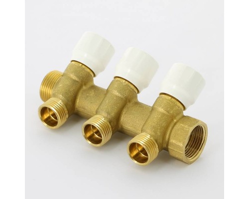 Коллектор НВ 3/4" с вентилями UNI-FITT 3 выхода 1/2"Н 40 мм Коллектор НВ 3/4" с вентилями UNI-FITT 3 выхода 1/2"Н 40 мм
