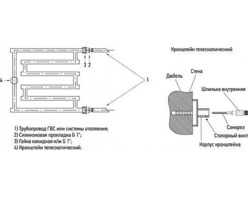 Сунержа High-Tech Полотенцесушитель водяной 65x50h, цвет: без покрытия 00-0052-5065 Сунержа High-Tech Полотенцесушитель водяной 65x50h, цвет: без покрытия 00-0052-5065