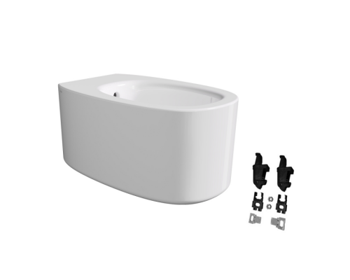 Биде, Alice, Idilla, подвесной, шгв 350-550-235, отверстия для смесителя-1, цвет-белый