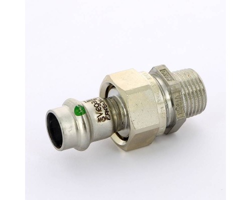 Муфта разъёмная пресс-Н с плоской прокладкой нержавеющая сталь Sanpress Inox VIEGA 15x1/2"