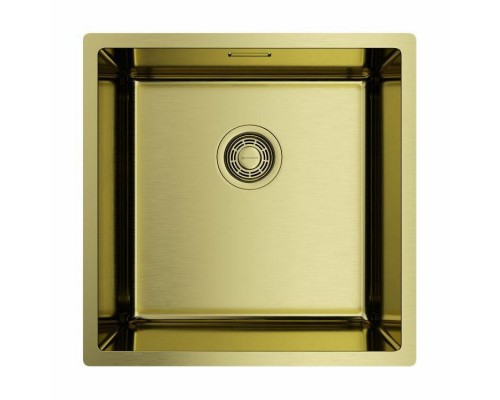 Мойка, OMOIKIRI, Tadzava, шгв 440-440-200, отверстия для смесителя-отсутствуют, цвет-светлое золото