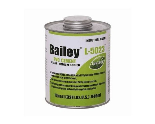 Клей для труб ПВХ 473мл Bailey L-6023 Клей для труб ПВХ 473мл Bailey L-6023