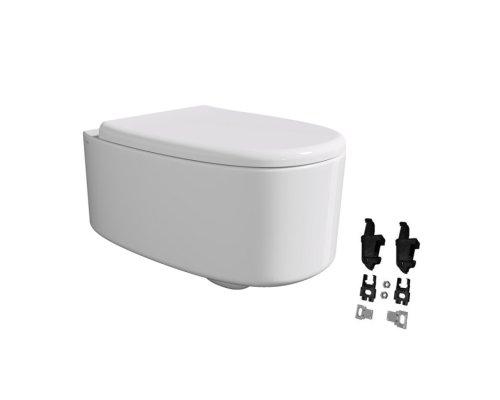 Унитаз, Alice, Idilla, подвесной, сиденье с крышкой (с микролифтом)-в комплекте, шгв 350-550-355, цвет-белый