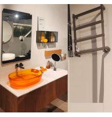 Комплект мебели, Antonio Lupi, Binario, 2 тумбы под раковину раковина столешница зеркало LED 2 открытых шкафа полотенцесушитель лоток предметный