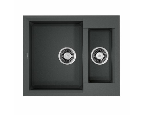 Мойка, OMOIKIRI, Sakaime, шгв 600-500-210, отверстия для смесителя-4 промаркированных, чаши-2, цвет-платина