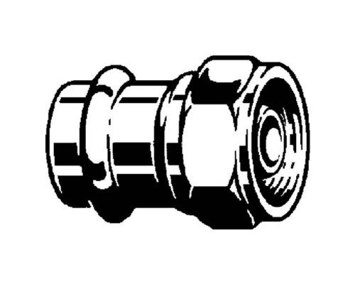 Муфта пресс-В накидная гайка коническое соединение для шаровых газовых кранов, бронза VIEGA 28х1"3/8