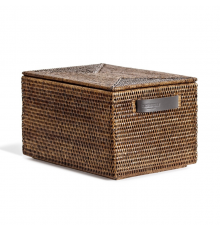 Бокс, Decor Walther, BASKET,  с крышкой, шгв 395-250-210, цвет-ротанг темный (Rattan dunkel)