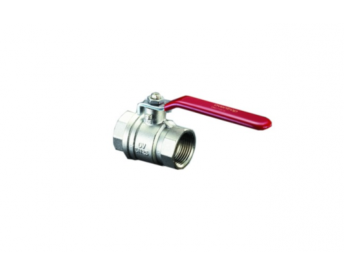 Кран шаровой, Optibal, DN-25, 1, ВВ, PN, бар-16, ручка-рычаг из оцинкованной стали, никелированный