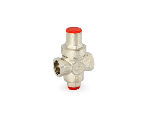 Редуктор давления Uni-Fitt 1/2" В 1-4 бар PN16 MINI с отверстием под радиальный манометр 1/4" никелированный