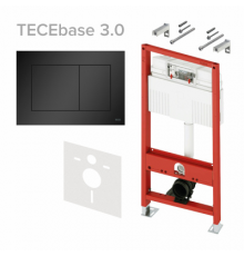 Инсталляция, TECE, TECEbase 3.0, для унитаза, шгв 500-230-1320, клавиша-TECEnow, цвет клавиши-черный матовый