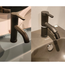Комплект смесителей, Duravit, C.1, смеситель для биде   смеситель для раковины, цвет-черный матовый