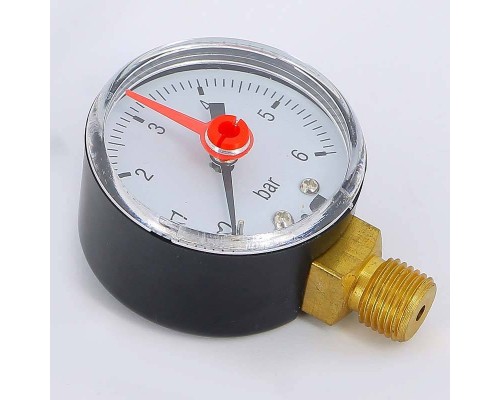 Манометр радиальный 1/4" 50 мм TIEMME 6 бар