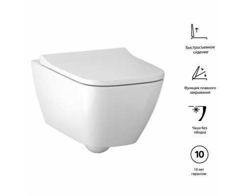 Унитаз подвесной Geberit iCon Square безободковый Rimfree®, 6 л, глубина 35x54 см