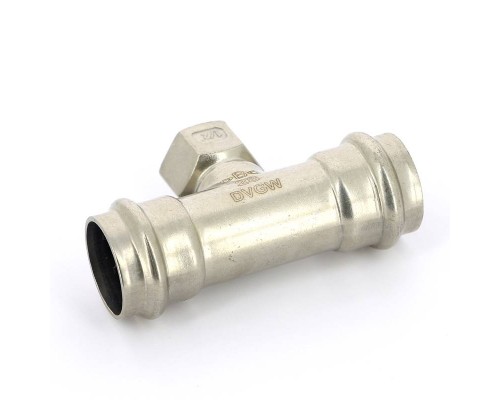 Тройник В-пресс IBP 28 x 1/2" x 28 нерж.сталь Тройник В-пресс IBP 28 x 1/2" x 28 нерж.сталь
