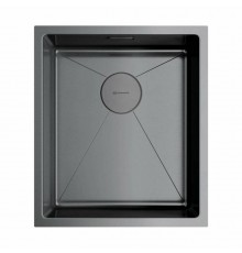 Мойка, OMOIKIRI, TAKI, шгв 380-440-200, отверстия для смесителя-отсутствуют, цвет-вороненая сталь