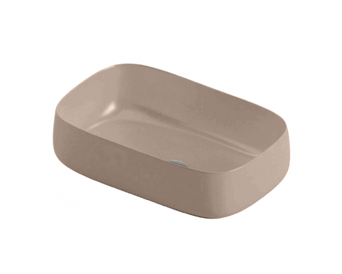 Раковина, Artceram, Cognac Quadro, шгв 550-350-150, отверстия для смесителя-1, Saniglaze, цвет-Brown matera