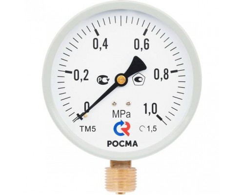 Манометр Росма ТМ-510 P.00 100/16 (M20х1,5, 0-16 бар, 1,5) M2 радиальный