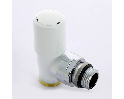 Вентиль ручной Carlo Poletti New-Smart угловой НН 1/2" х М24 х 19 цвет белый