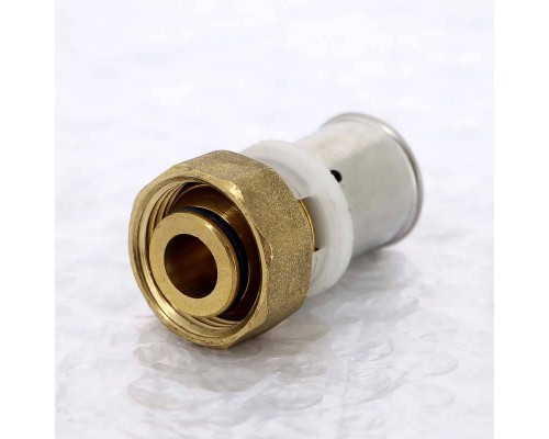 Муфта пресс-В с накидной гайкой евроконус UNI-FITT 20x3/4"EK Муфта пресс-В с накидной гайкой евроконус UNI-FITT 20x3/4"EK