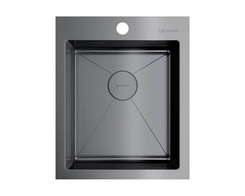 Omoikiri Akisame 41-GM Кухонная мойка нерж. сталь 41x51 см, цвет: вороненая сталь 4973094