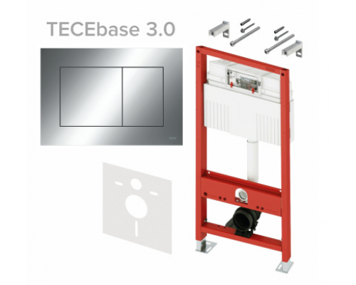 Инсталляция, TECE, TECEbase 3.0, для унитаза, шгв 500-230-1320, клавиша-TECEnow, цвет клавиши-хром