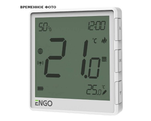 Термостат ENGO One комнатный встраив. программ. с дисплеем, аккум. д/влажности, WiFi / Zigbee, белый